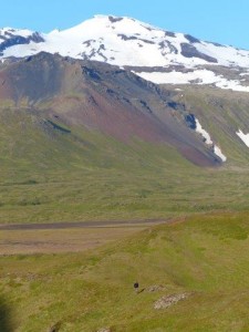 Berudalur, Blick auf Snaefellsjökull    